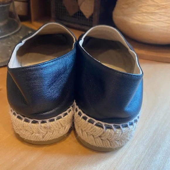 Authentic Chanel Black Leather Espadrille Shoes - Picture 16 of 16